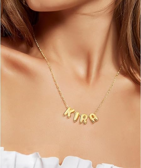 Turandot Personalized Bubble Letter Necklace